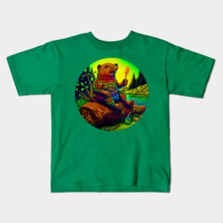 Psychedelic Beaver Boy No.2 Kids T-Shirt